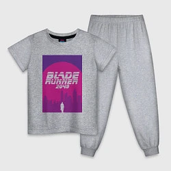 Пижама хлопковая детская Blade Runner 2049: Purple, цвет: меланж