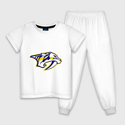 Пижама хлопковая детская Nashville Predators: Radulov 47, цвет: белый