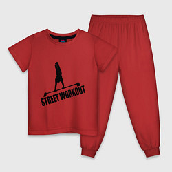 Пижама хлопковая детская Street WorkOut, цвет: красный