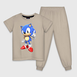 Пижама хлопковая детская Classic Sonic, цвет: миндальный