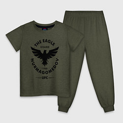 Пижама хлопковая детская The Eagle: Khabib UFC, цвет: меланж-хаки