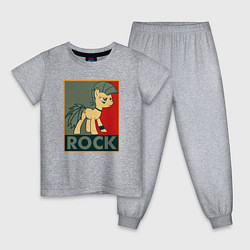 Пижама хлопковая детская Rock Pony, цвет: меланж