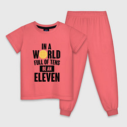 Пижама хлопковая детская Be A Eleven, цвет: коралловый