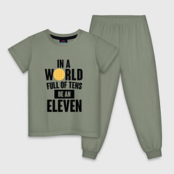 Пижама хлопковая детская Be A Eleven, цвет: авокадо