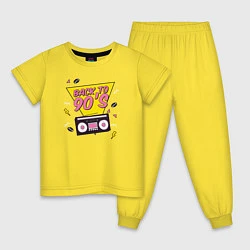 Пижама хлопковая детская Back to 90s, цвет: желтый