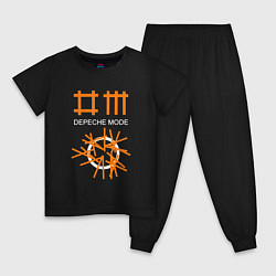 Пижама хлопковая детская Depeche Mode: Orange Lines цвета черный — фото 1