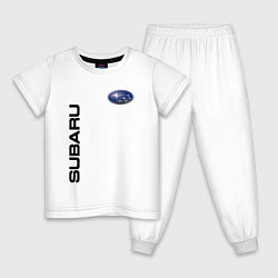 Пижама хлопковая детская Subaru Style, цвет: белый