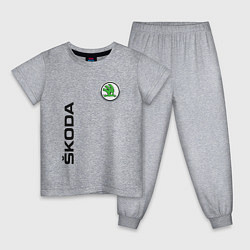 Пижама хлопковая детская Skoda Style, цвет: меланж