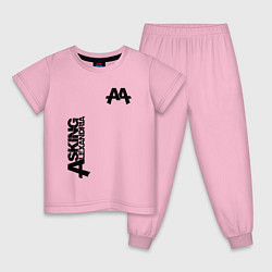 Пижама хлопковая детская Asking Alexandria Style, цвет: светло-розовый