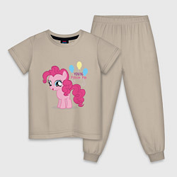 Пижама хлопковая детская Young Pinkie Pie, цвет: миндальный