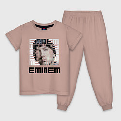 Пижама хлопковая детская Eminem labyrinth, цвет: пыльно-розовый