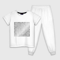 Пижама хлопковая детская Emineminem silver, цвет: белый