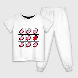 Пижама хлопковая детская Minecraft Hearts, цвет: белый