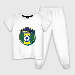 Пижама хлопковая детская Brazil Football, цвет: белый