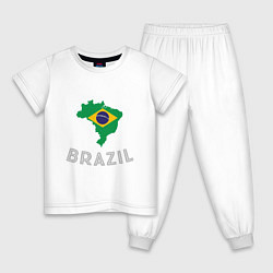 Пижама хлопковая детская Brazil Country, цвет: белый