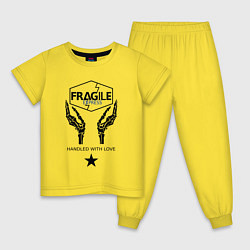 Пижама хлопковая детская Fragile Express, цвет: желтый