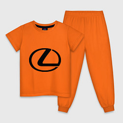 Пижама хлопковая детская Logo lexus, цвет: оранжевый