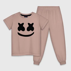 Пижама хлопковая детская Marshmello, цвет: пыльно-розовый