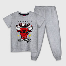 Пижама хлопковая детская Chicago Bulls est. 1966, цвет: меланж