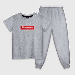 Пижама хлопковая детская Suprememe, цвет: меланж