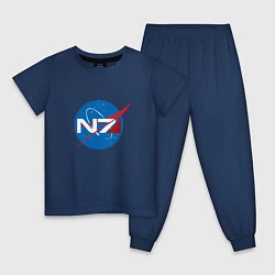 Пижама хлопковая детская NASA N7, цвет: тёмно-синий