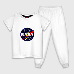 Пижама хлопковая детская NASA: Space Style, цвет: белый