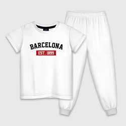 Пижама хлопковая детская FC Barcelona Est. 1899, цвет: белый