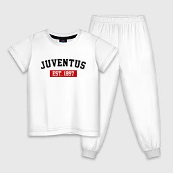 Пижама хлопковая детская FC Juventus Est. 1897, цвет: белый