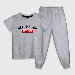Пижама хлопковая детская FC Real Madrid Est. 1902, цвет: меланж