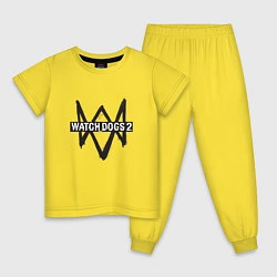 Пижама хлопковая детская Watch Dogs 2, цвет: желтый
