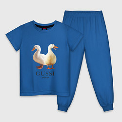Пижама хлопковая детская GUSSI Ga-Ga, цвет: синий