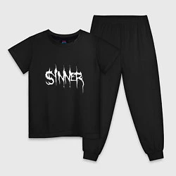 Пижама хлопковая детская Real Sinner, цвет: черный