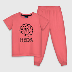 Пижама хлопковая детская Heda, цвет: коралловый