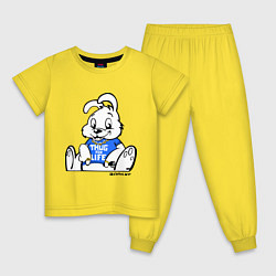 Пижама хлопковая детская Кролик Бэнкси, цвет: желтый