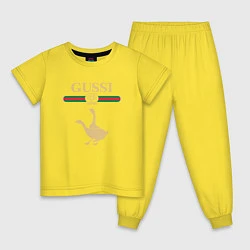 Пижама хлопковая детская GUSSI Fashion, цвет: желтый