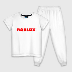 Пижама хлопковая детская Roblox Logo, цвет: белый
