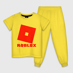 Пижама хлопковая детская Roblox Logo, цвет: желтый