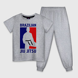 Пижама хлопковая детская Brazilian Jiu jitsu, цвет: меланж