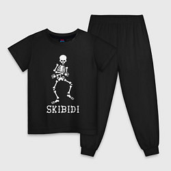 Пижама хлопковая детская Little Big: Skibidi, цвет: черный