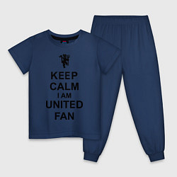 Пижама хлопковая детская Keep Calm & United fan, цвет: тёмно-синий