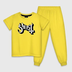 Пижама хлопковая детская Ghost, цвет: желтый