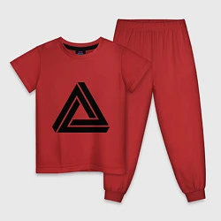 Пижама хлопковая детская Triangle Visual Illusion, цвет: красный