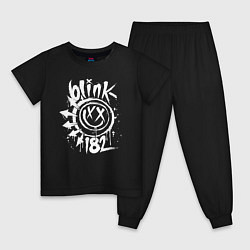 Пижама хлопковая детская Blink-182: Smile, цвет: черный