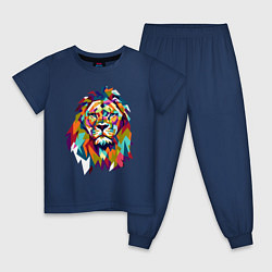 Пижама хлопковая детская Lion Art, цвет: тёмно-синий