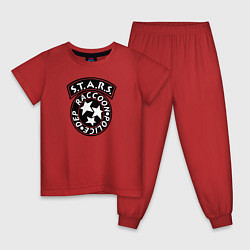 Пижама хлопковая детская STARS RACCOON CITY, цвет: красный