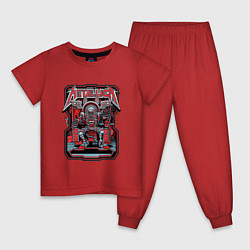 Пижама хлопковая детская Metallica: Robot Style, цвет: красный