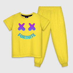 Пижама хлопковая детская FORTNITE x MARSHMELLO, цвет: желтый