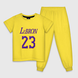 Пижама хлопковая детская LeBron 23, цвет: желтый