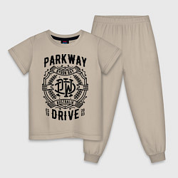 Пижама хлопковая детская Parkway Drive: Australia, цвет: миндальный