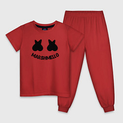 Пижама хлопковая детская Marshmello, цвет: красный